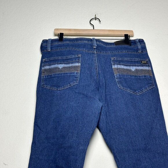 Fried Denim Straight Slim Fit Denim Jean Pant Men 36x30 Blue Punk Western Punk - Picture 3 of 11
